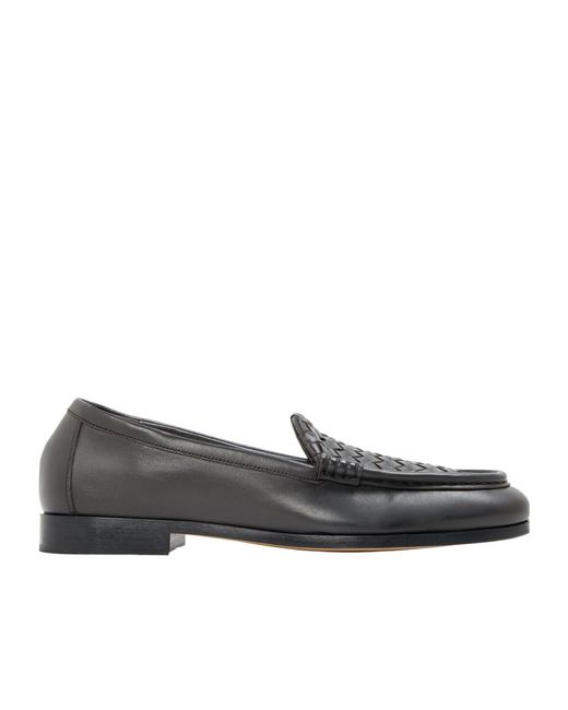Bottega Veneta Gray Leather Slip-On Loafer