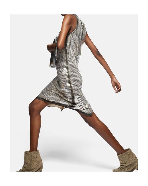 The Attico Gray The Sequinned Mini Dress