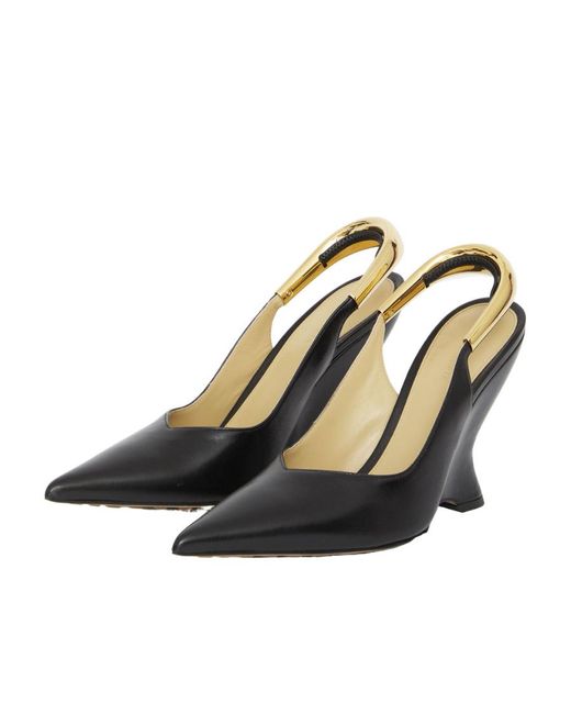 Bottega Veneta Metallic Pointed-Toe Slingback Pumps