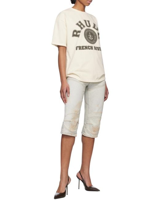 Rhude White French Riviera Graphic T-Shirt for men