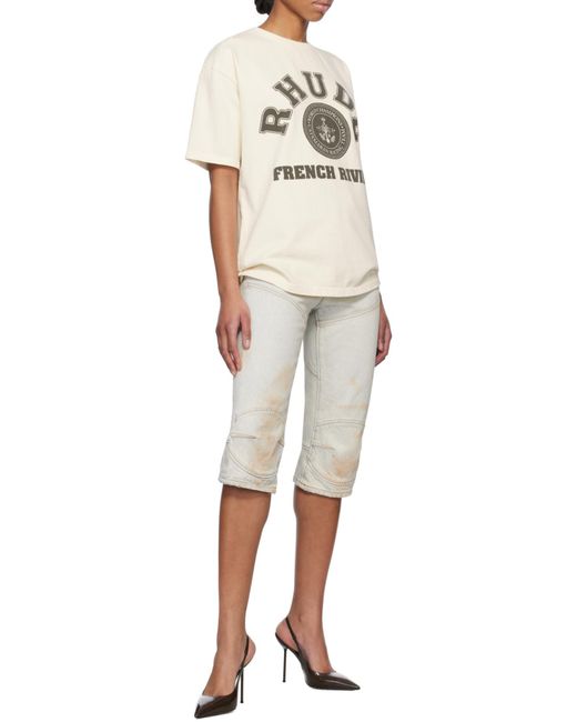 Rhude White French Riviera Graphic T-Shirt for men