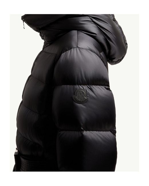 Moncler Black Cupidones Shearling-Trimmed Short Down Jacket