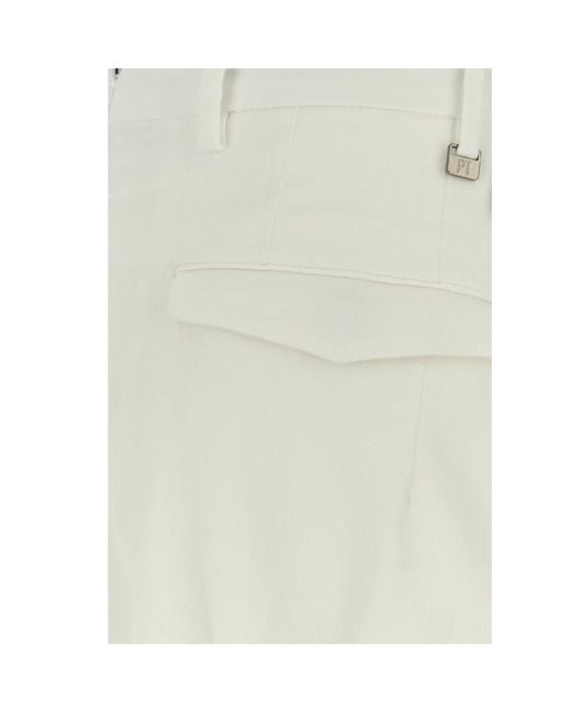 Pt Pantaloni White Casual Trousers With Belt Loops for men