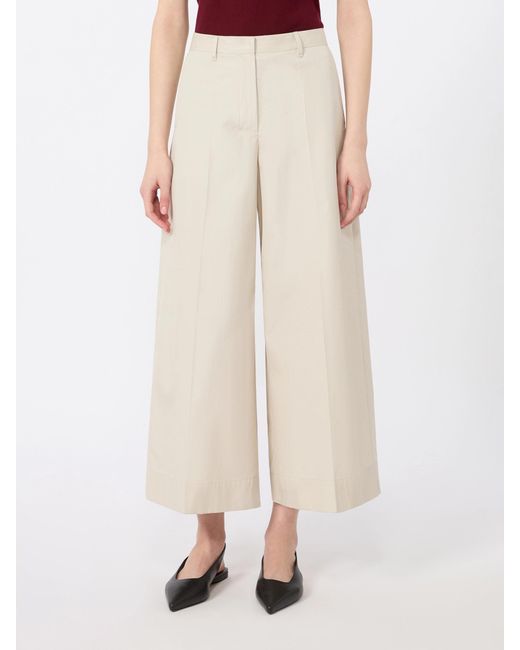 Max Mara White Cotton Poplin Trousers