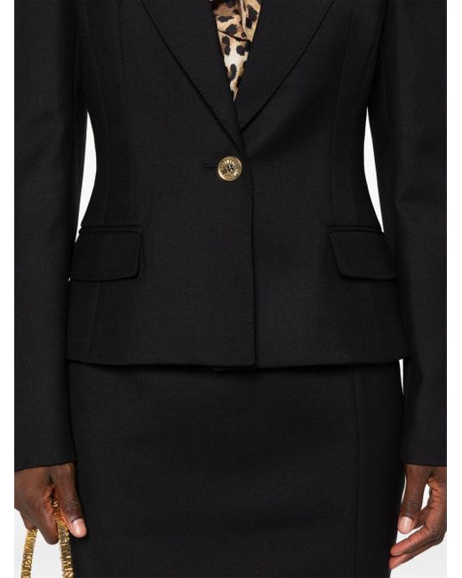 Moschino Black Front Buttoned Blazer