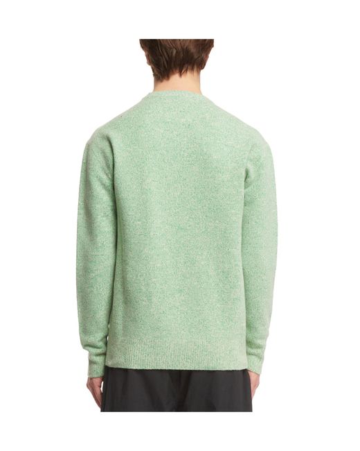 Jil Sander Green Crewneck Ribbed Jumper for men