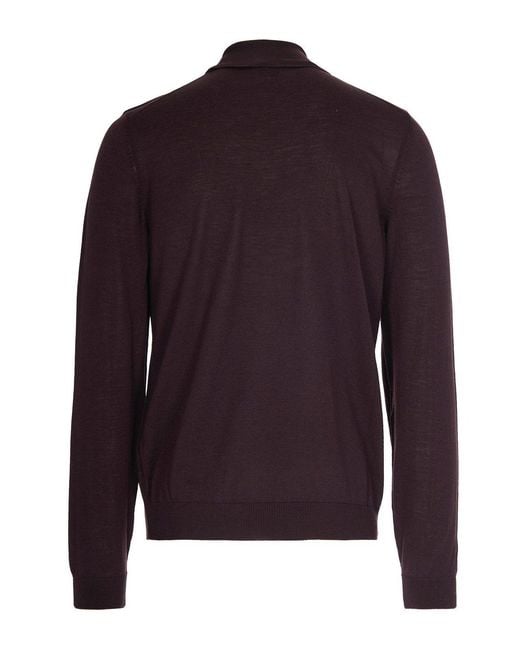 Boss Purple Boss Roll-Neck Knitted Jumper for men