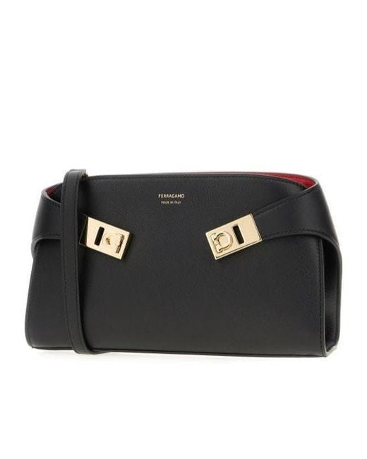 Ferragamo Black Adjustable Shoulder Strap Shoulder Bag