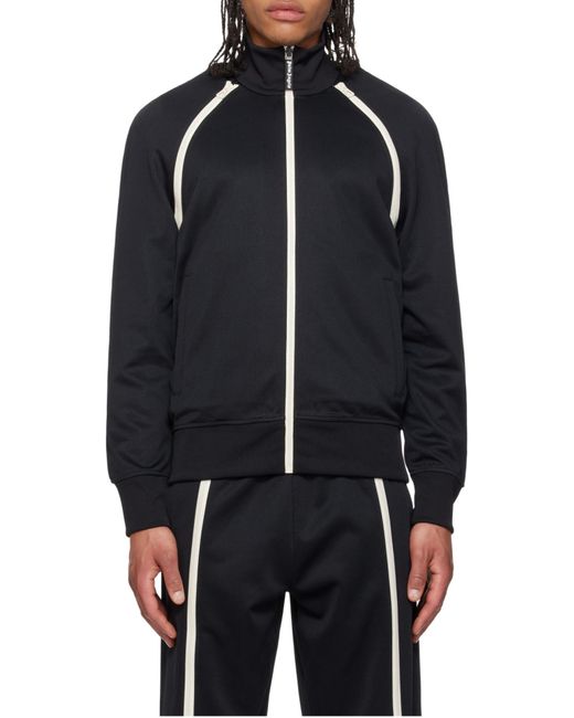 Palm Angels Black Zip Detailed Track Jacket for men