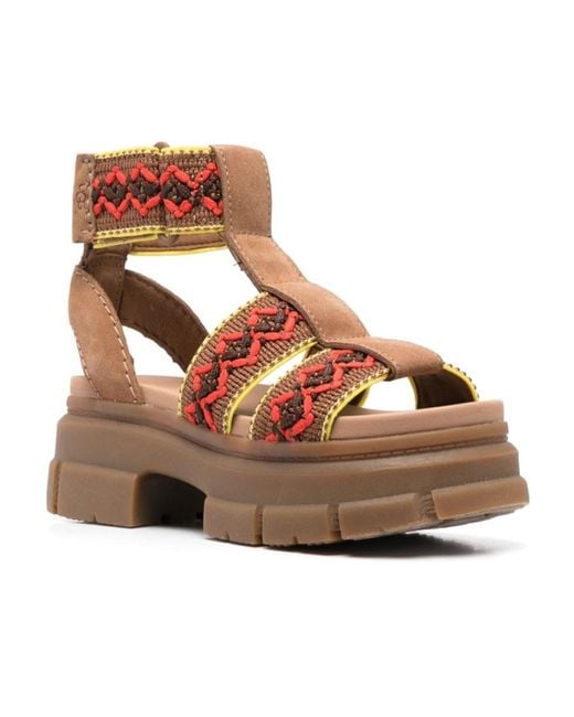 Ugg Brown Ashton Heritage Braid Sandals