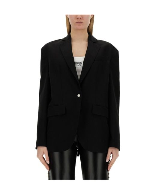 Moschino Black Single-Breasted Suit Jacket