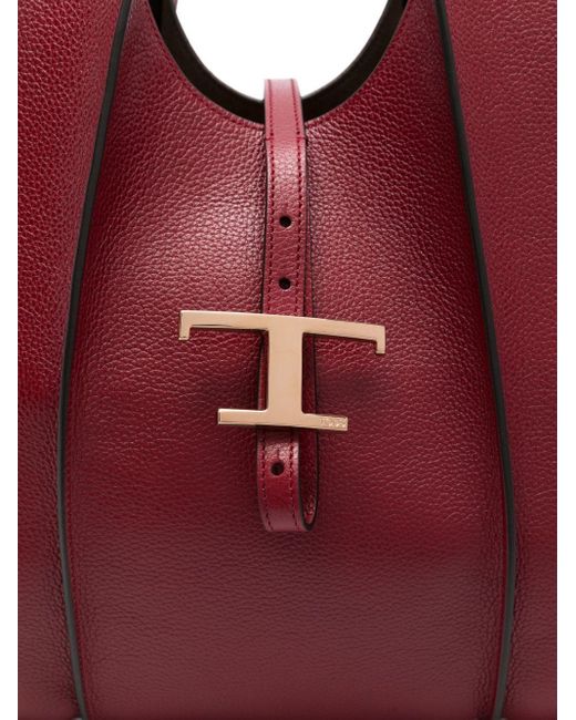 Tod's Red T Timeless Small Shopping Bag