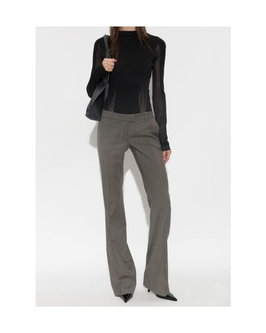 The Attico Gray Belt Loop Casual Pants