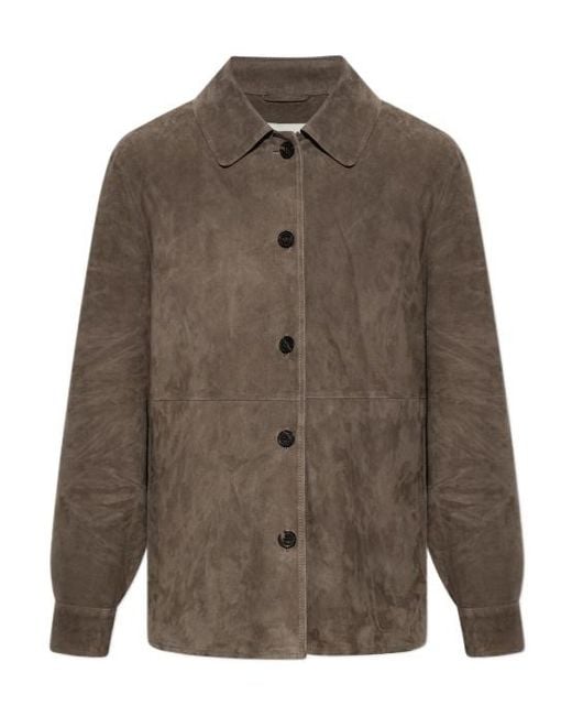Arma Brown Long-Sleeve Leather Jacket
