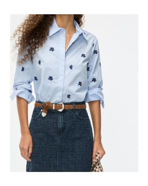 iBlues Blue Embroidered Shirt