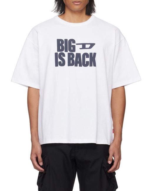 DIESEL White T-Boxt-Back Cotton T-Shirt for men