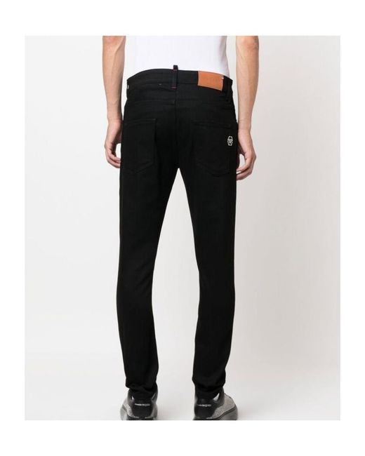 Philipp Plein Black Belt-Loop Jeans for men