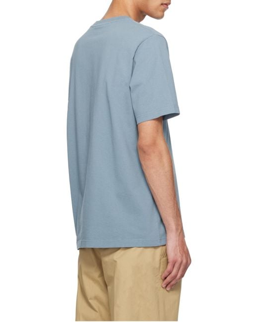 Maison Kitsuné Blue Crafted Profile Fox Comfort Tee for men