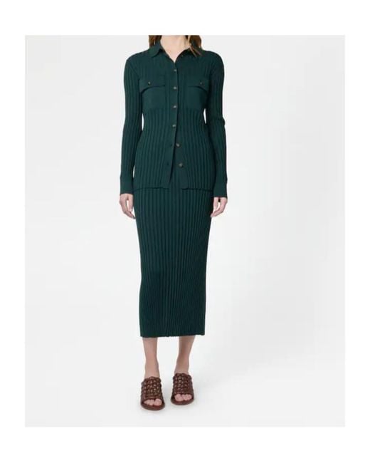 Tod's Green Ribbed Button Cardigan