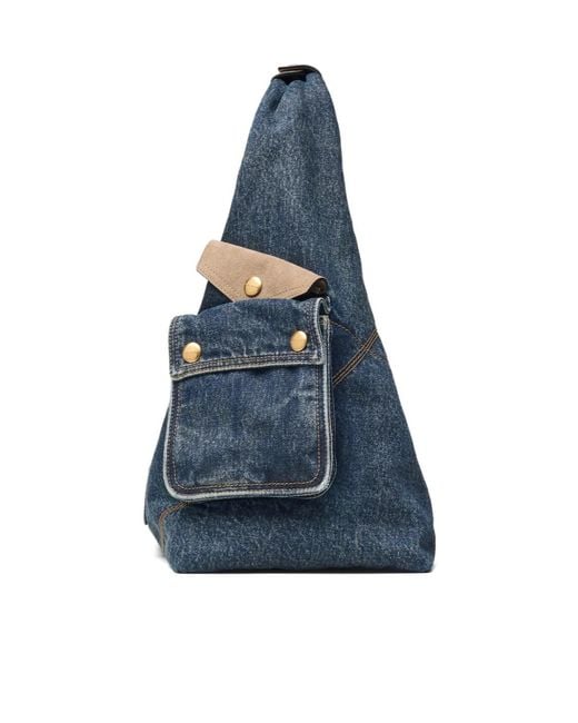 Marc Jacobs Blue The Denim Cargo Sack Bag