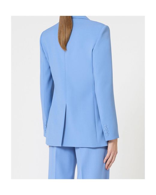 Max Mara Blue Studio Grembo Double-Breasted Blazer