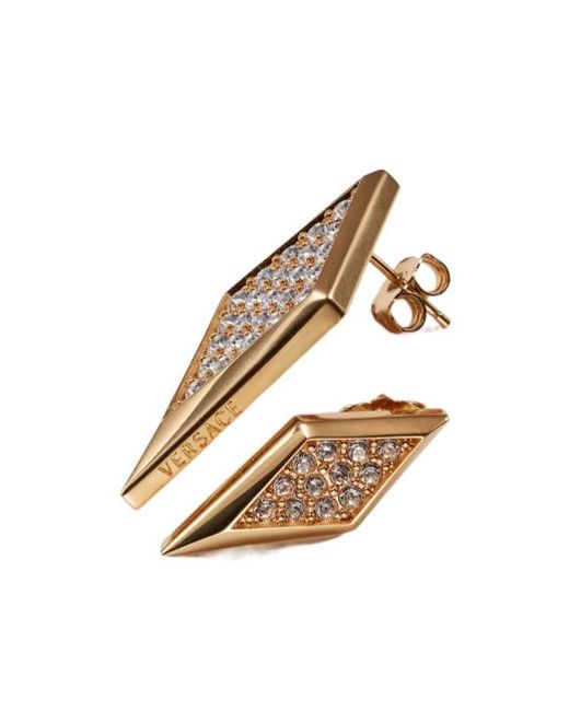 Versace Metallic Blade Crystal Earrings