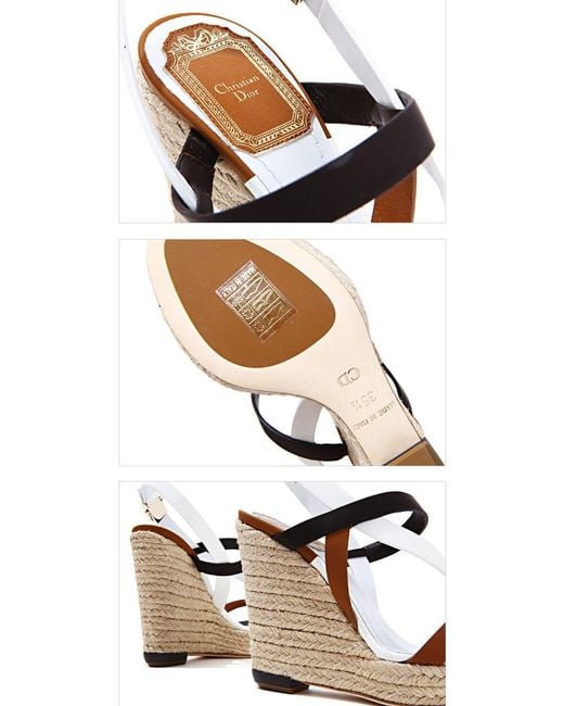 Dior Natural Wedge Sandals With Straps
