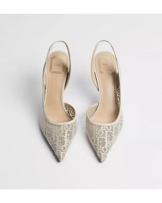 Dior White Aable Slingback Pump