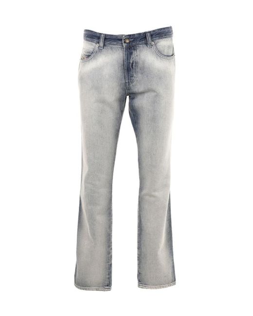 DIESEL Gray Logo Patch Jeans for men