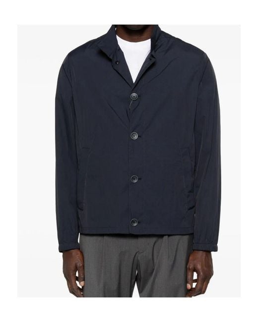 Herno Blue Buttoned Jacket for men