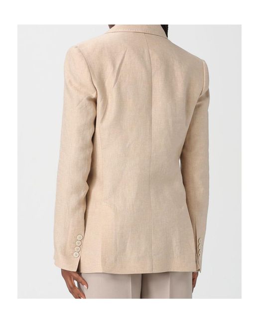 Eleventy Natural Double-Breasted Blazer