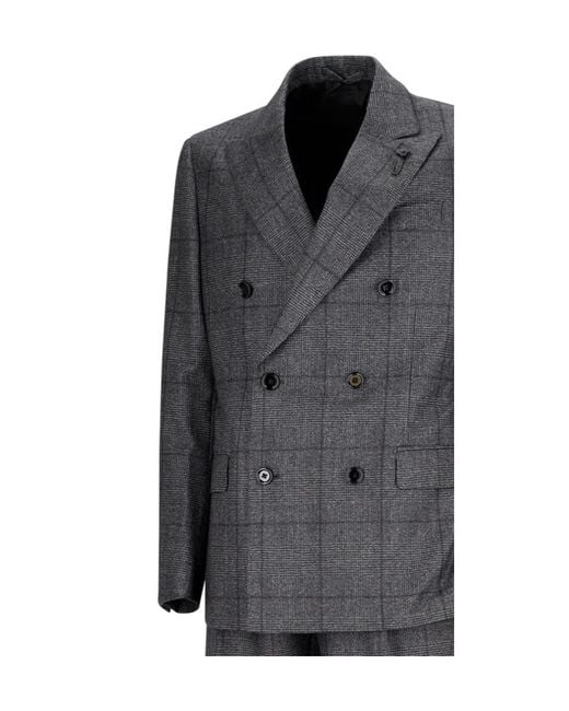 Lardini Gray Long-Sleeved Suit Two-Piece for men