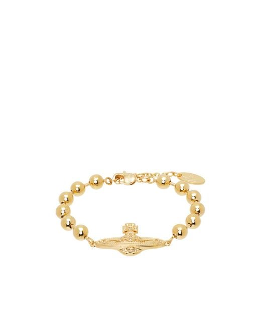 Vivienne Westwood Metallic Thames Mini Bas Relief Bracelet for men