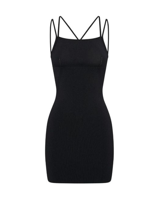 Dion Lee Black Spaghetti-Strap Mini Dress