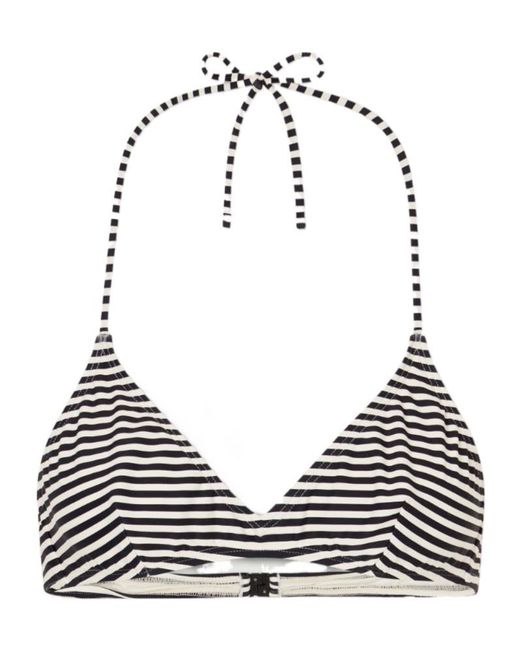 Nili Lotan Black Striped Triangle Bikini Top