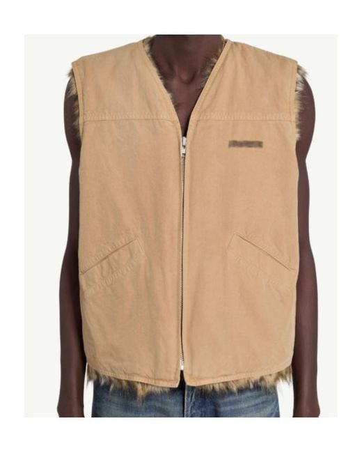 MM6 by Maison Margiela Natural Sleeveless Jacket for men