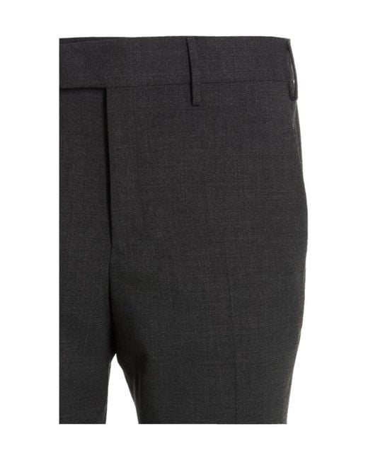 Pt Pantaloni Gray Pt Torino Straight-Leg Turn-Up Hem Tailored Trousers for men