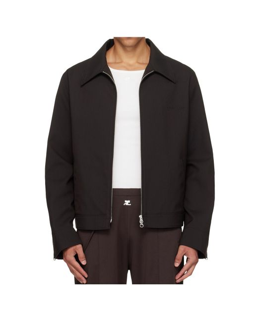 Courreges Black Lapel Long-Sleeved Casual Jacket for men