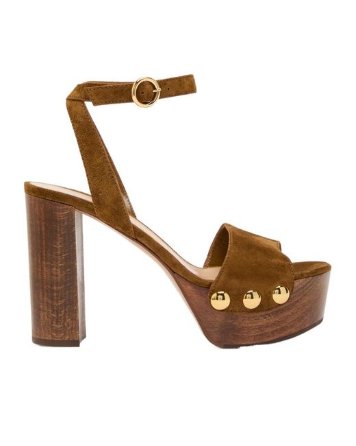 Gianvito Rossi Brown Ardéa 110 Platform Suede Sandals