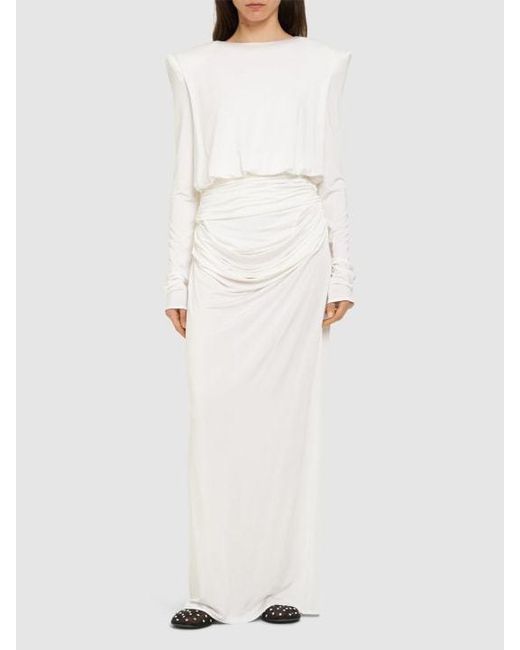 Magda Butrym White Draped Skirt
