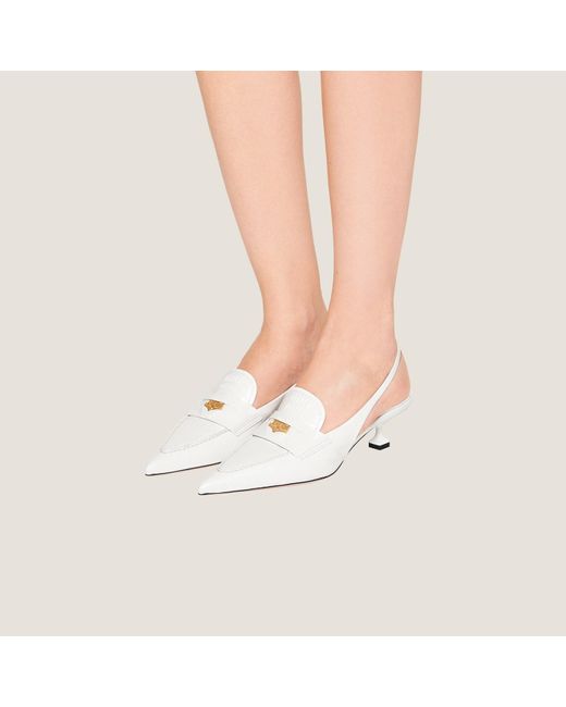 Miu Miu White Logo High Heels