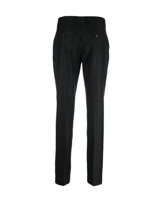 AMI Black Concealed Front Fastened Tapered Trousers