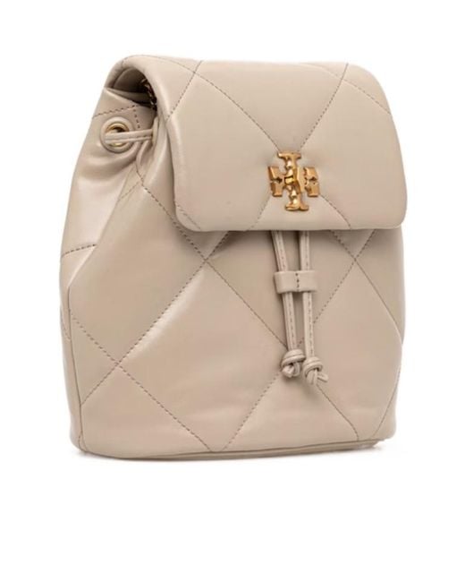 Tory Burch Natural Kira Logo Plaque Mini Backpack