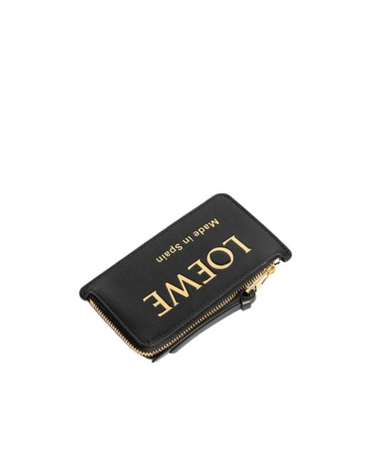 Loewe Black Logo Printed Zip-Around Card Case