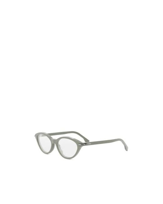 Fendi White Cat-Eye Frame Glasses for men