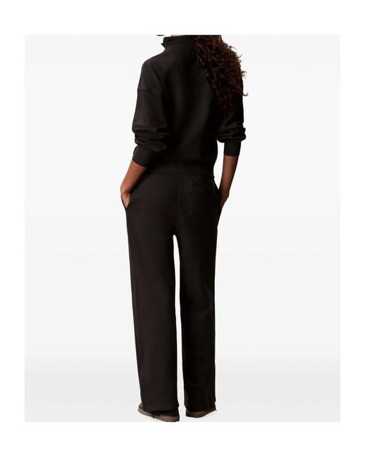 Calvin Klein Black Drawstring Wide-Leg Track Pants