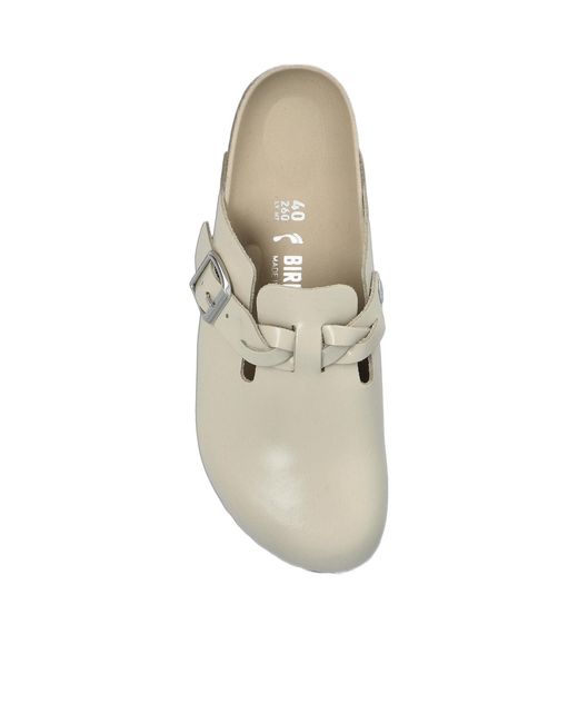 Birkenstock White Boston Buckle Sandals