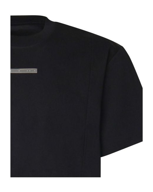 HELIOT EMIL Black Crew Neck Short-Sleeved T-Shirt for men