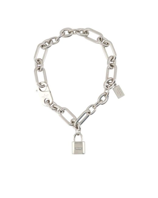 Acne White Ainlock Necklace for men