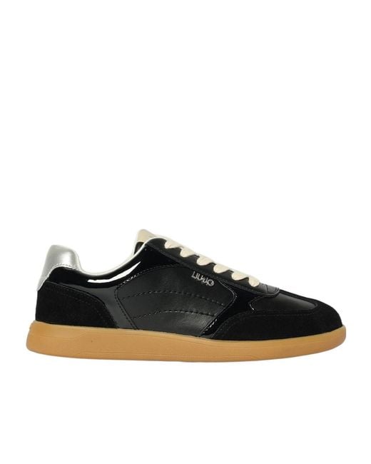 Liu Jo Black Leather Sneakers